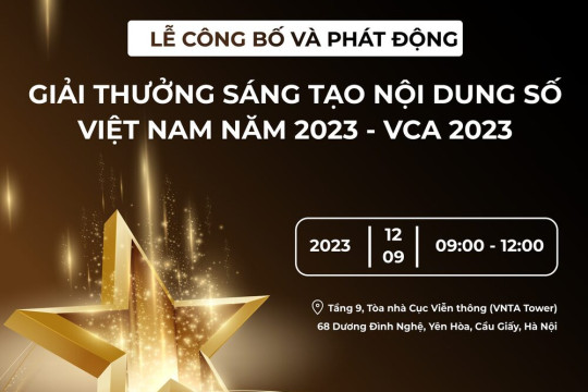 (12/09/2023) Lễ công bố và phát động Giải thưởng Sáng tạo nội dung số Việt Nam 2023 - VCA 2023