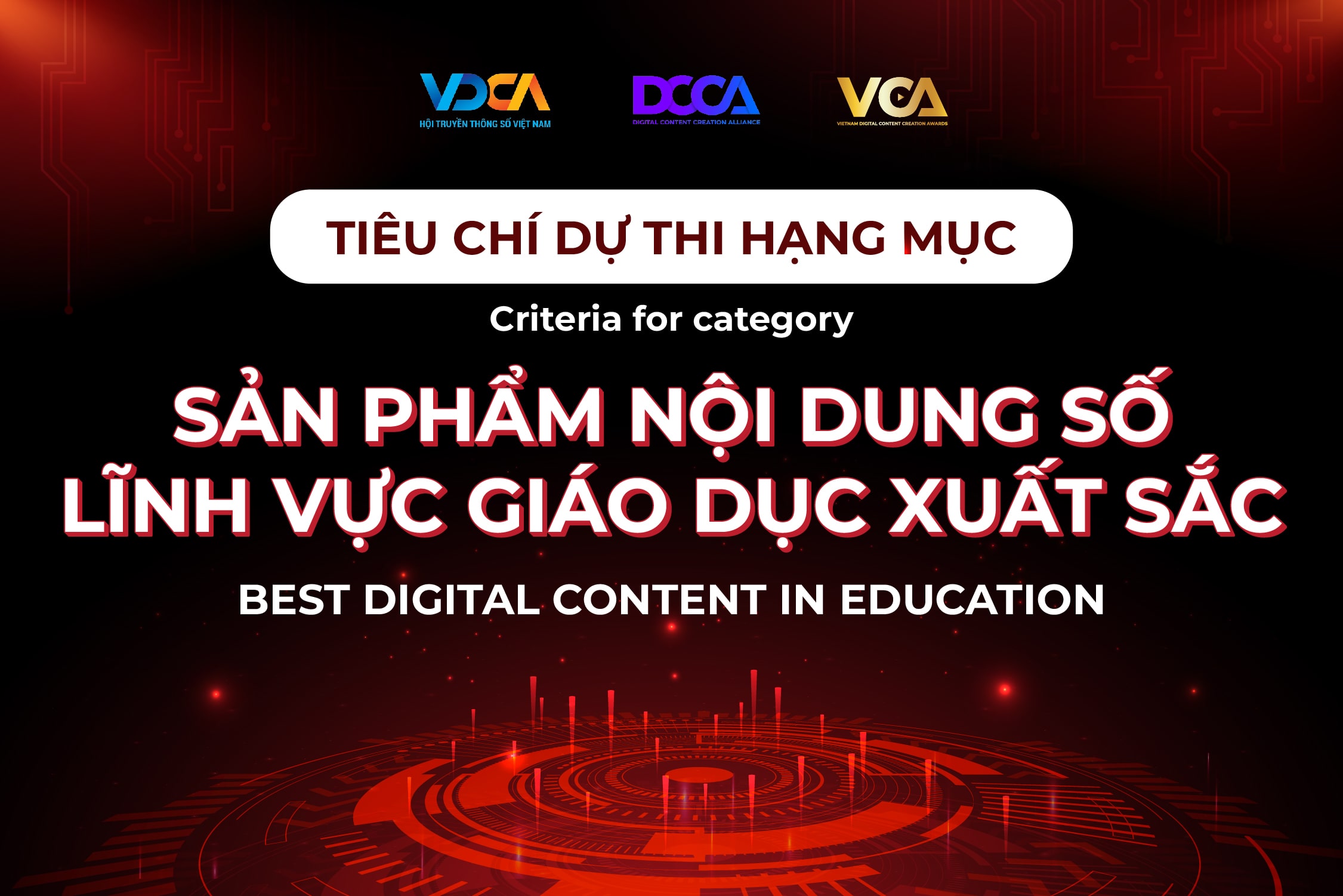 VCA 2024 - Tiêu chí dự thi Hạng mục Sản phẩm Nội dung số lĩnh vực Giáo dục Xuất sắc