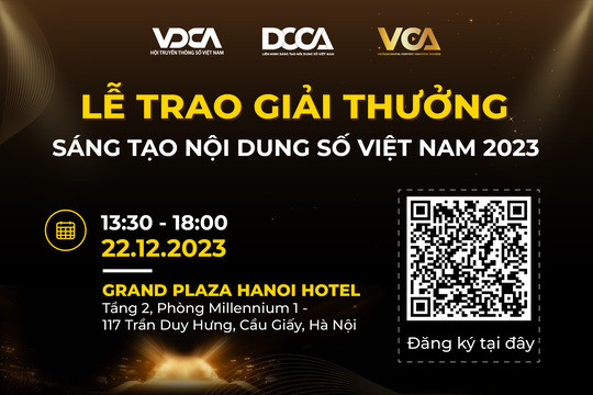 [22/12/2023] Sự kiện Lễ trao giải Sáng tạo nội dung số Việt Nam 2023 - VCA 2023